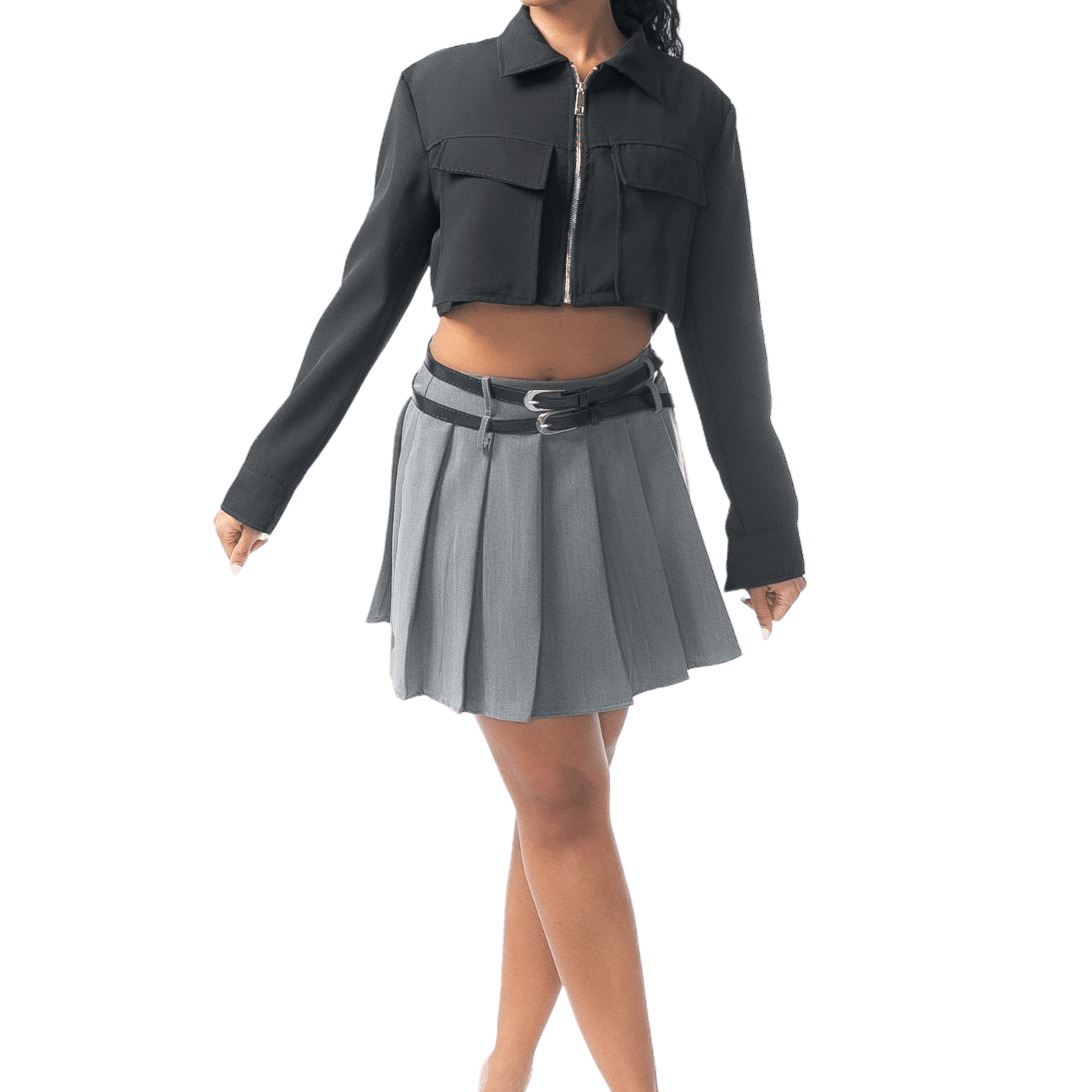 Chrome Zip Crop Jacket - GRLS CLUB