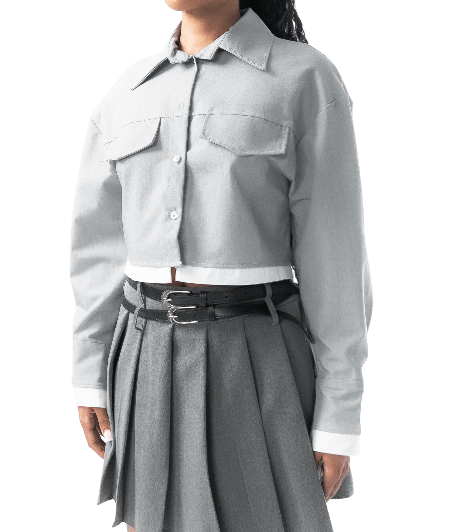 Cropped Utility Button - Up Shirt - GRLS CLUB