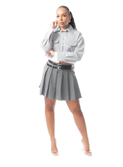 Cropped Utility Button - Up Shirt - GRLS CLUB