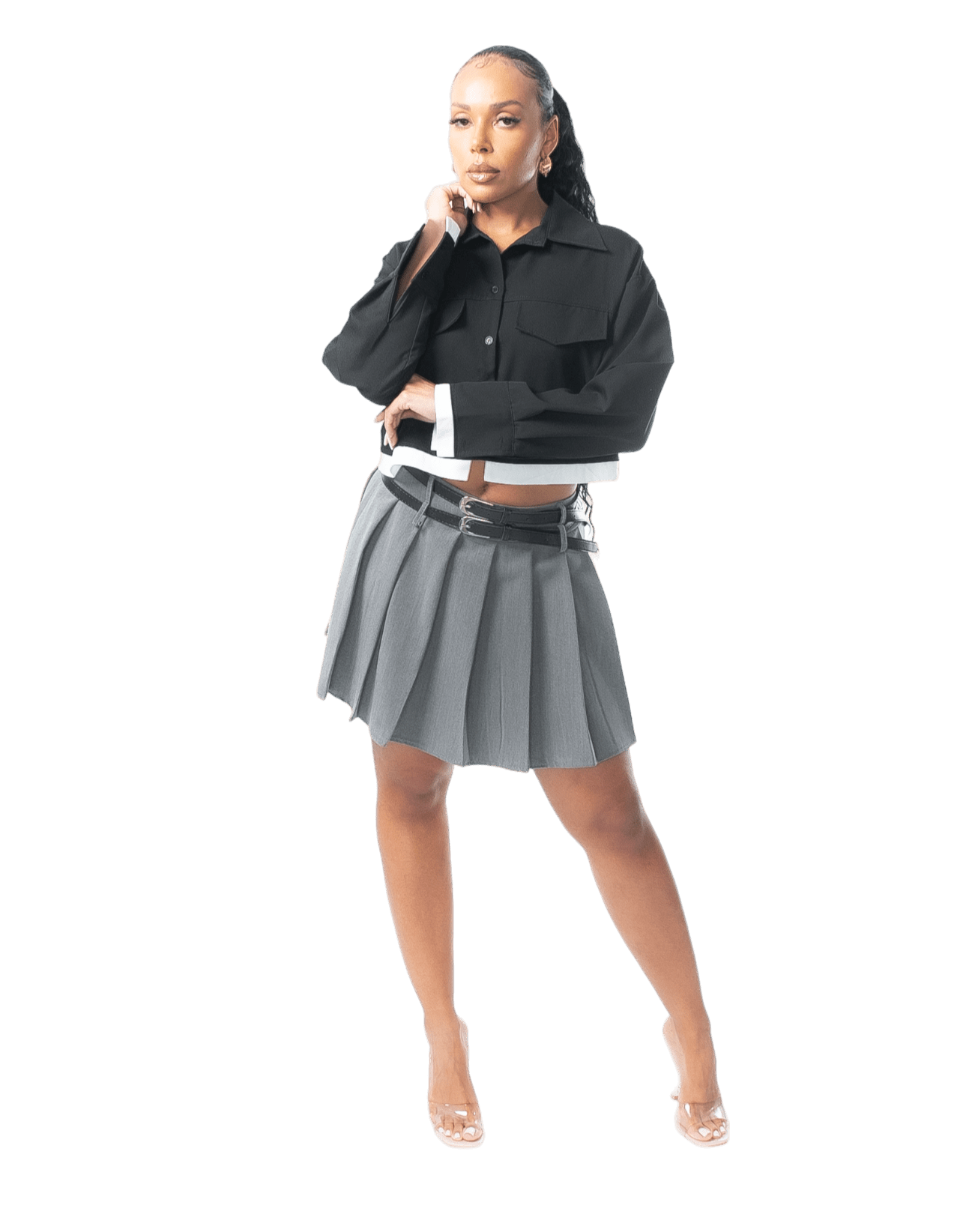 Cropped Utility Button - Up Shirt - GRLS CLUB