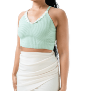 Daisy Trim Ribbed Crop Top - GRLS CLUB