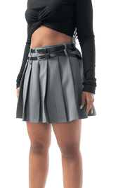 Double - Buckle Pleated Skirt - GRLS CLUB