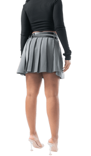 Double - Buckle Pleated Skirt - GRLS CLUB