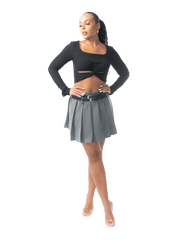 Double - Buckle Pleated Skirt - GRLS CLUB