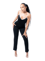 Monochrome Contrast Edge Jumpsuit - GRLS CLUB