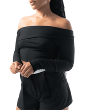 Off - Shoulder Ribbed Crop Top - GRLS CLUB