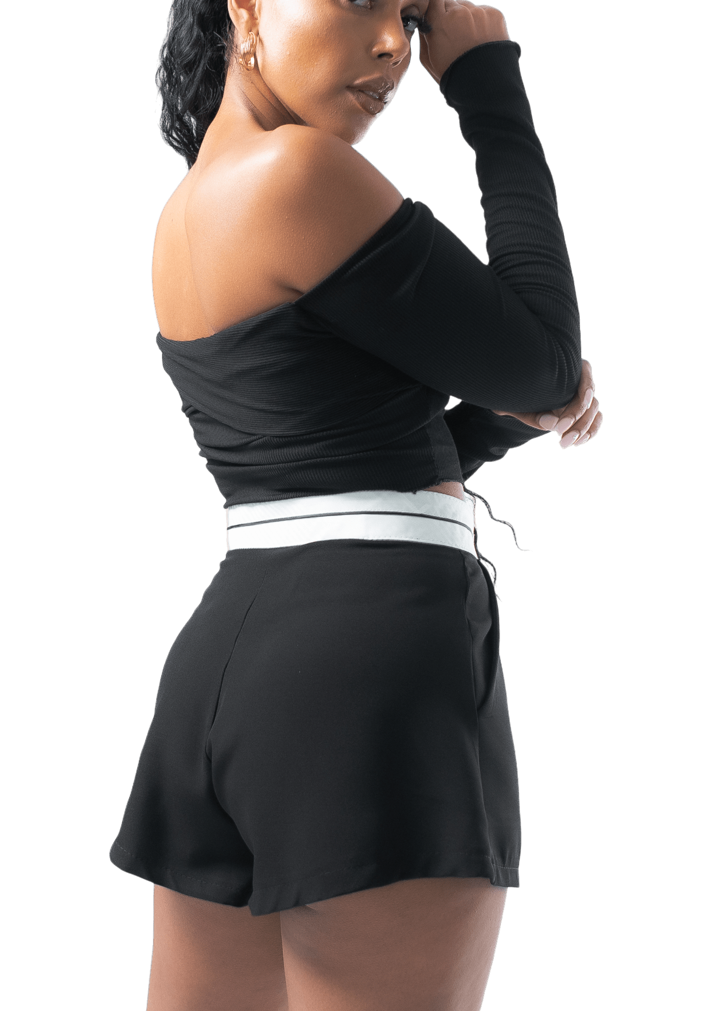 Off - Shoulder Ribbed Crop Top - GRLS CLUB