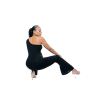 One - Shoulder Cutout Flared Jumpsuit - GRLS CLUB