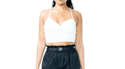 Ribbed Front - Twist Padded Crop Top - GRLS CLUB