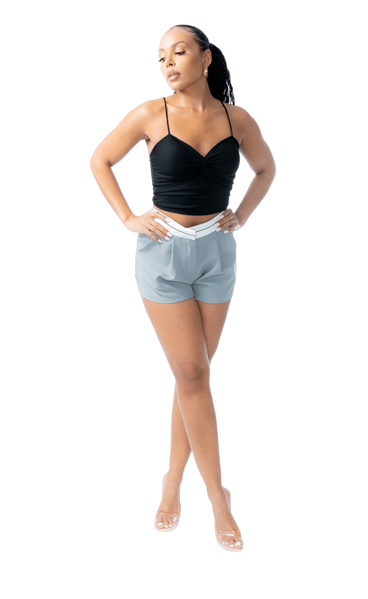 Ribbed Front - Twist Padded Crop Top - GRLS CLUB