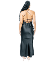 Satin Strappy Back Maxi Dress - GRLS CLUB